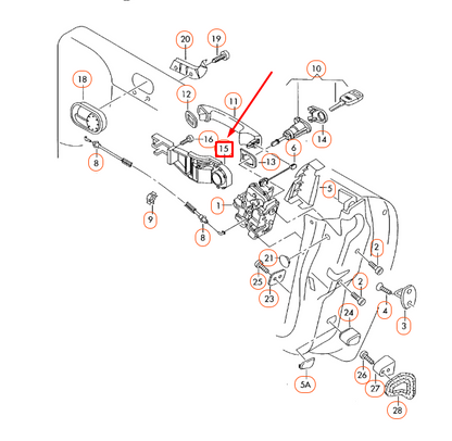 NEW AUDI TT 8N FRONT LEFT DOOR HANDLE MOUNTING BAR 3B0837885K ORIGINAL