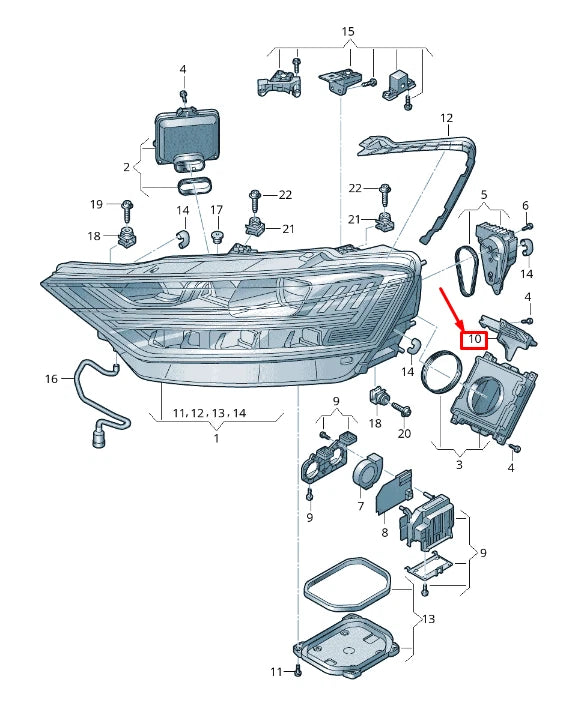 NEW AUDI A8 4N RIGHT HEADLIGHT BRACKET 4N0941454A