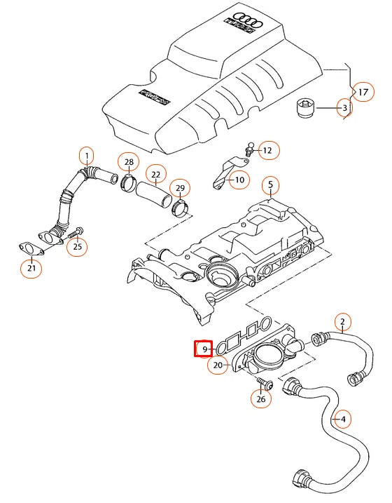 NEW AUDI A3 8P GASKET SEAL 2.0 PETROL 06F103483E 2008