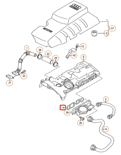 NEW AUDI A3 8P GASKET SEAL 2.0 PETROL 06F103483E 2008
