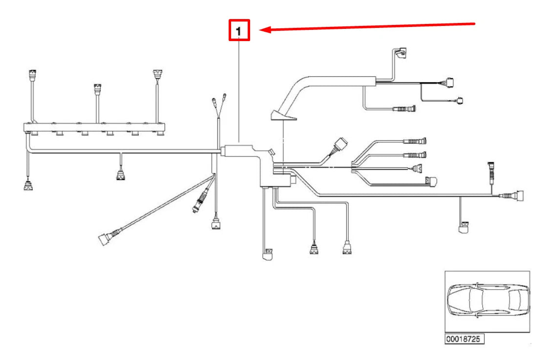 NEW BMW 3 E46 ENGINE CABLE HARNESS 12517523220 7523220 ORIGINAL