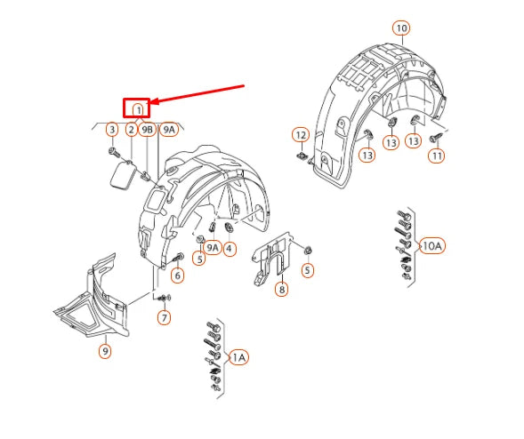 NEW AUDI A6 C7 FRONT LEFT WHEEL HOUSING LINER 4G0821133D