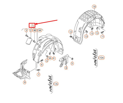 NEW AUDI A6 C7 FRONT LEFT WHEEL HOUSING LINER 4G0821133D