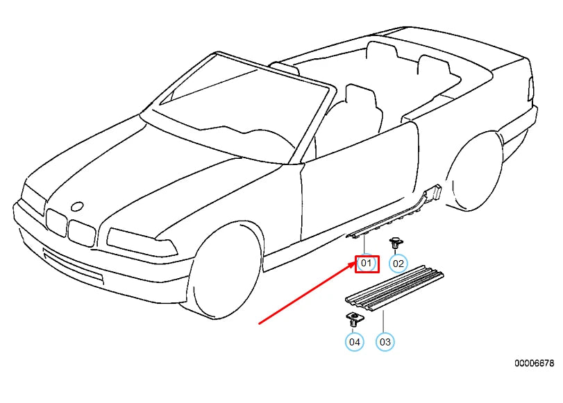 NEW BMW 3 CONVERTIBLE E36 LEFT LOWER TRIM PANEL 51478165991 8165991 ORIGINAL