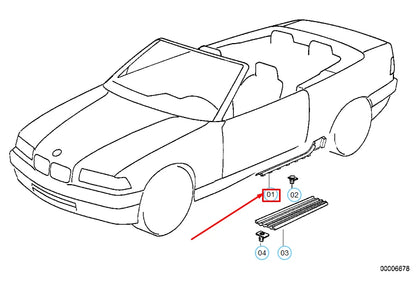 NEW BMW 3 CONVERTIBLE E36 LEFT LOWER TRIM PANEL 51478165991 8165991 ORIGINAL