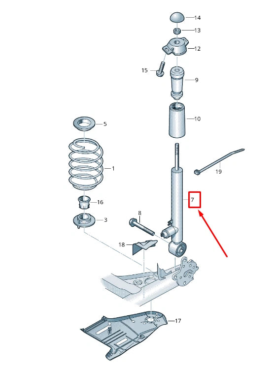 NEW VW T-ROC A1 REAR GAS-FILLED SHOCK ABSORBER 5Q0513049JA