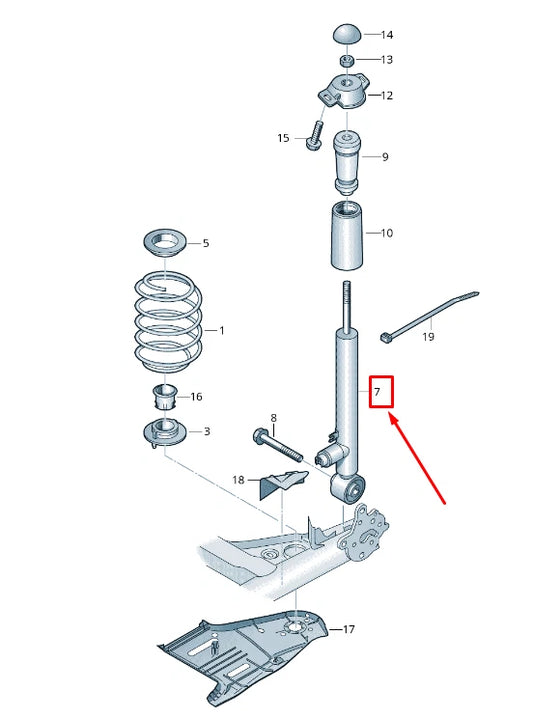 NEW VW T-ROC A1 REAR GAS-FILLED SHOCK ABSORBER 5Q0513049JA