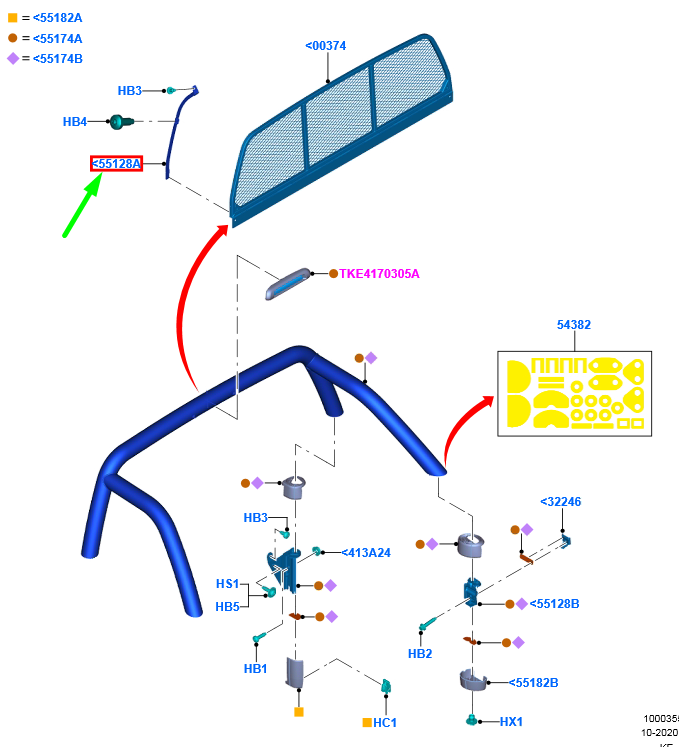 new ford ranger t6 rear body extension right bracket 1756917 original