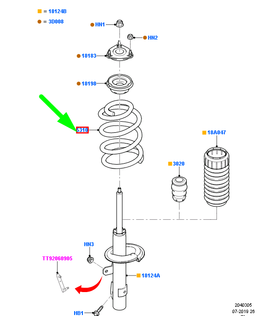 new ford transit mk3 front coil spring 1504815 6c11-5310-je original
