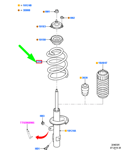 new ford transit mk3 front coil spring 1504815 6c11-5310-je original