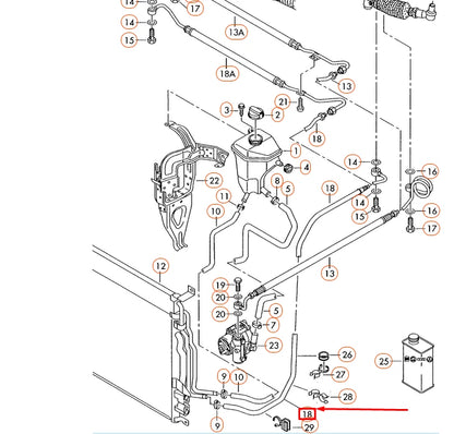 NEW AUDI A8 4E POWER STEERING RETURN HOSE PIPE LHD 4E1422891P ORIGINAL