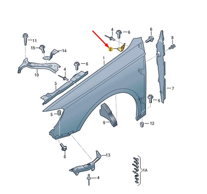 NEW AUDI A3 8V FRONT LEFT FENDER HOLDER 8V0821471A ORIGINAL