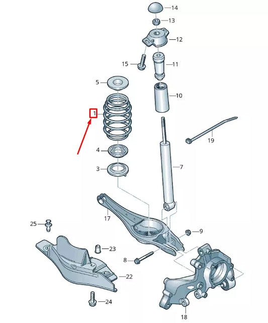 NEW VOLKSWAGEN TIGUAN AD1 REAR AXLE COIL SPRING 5QF511115CM