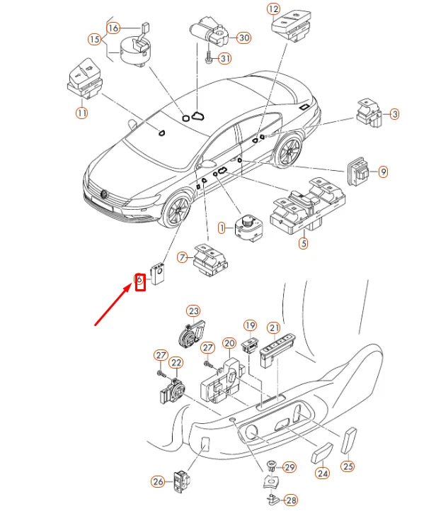 NEW VW CC ELECTRICALLY FOLDING TOW HITCH SWITCH 7N0959511BREH