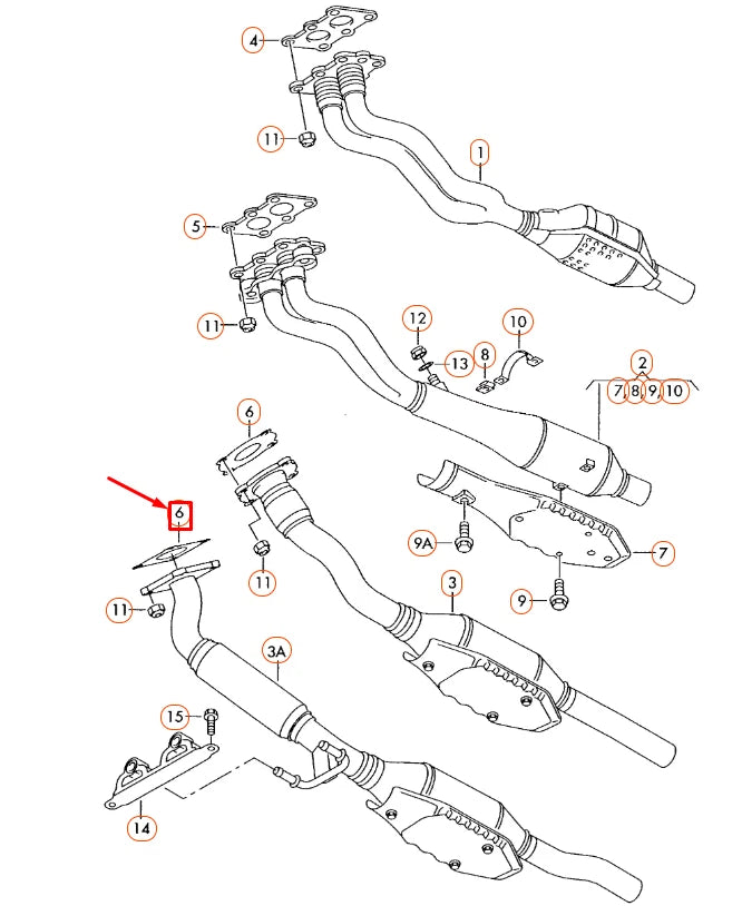 NEW VOLKSWAGEN BEETLE 9C EXHAUST PIPER GASKET SEAL 1J0253115L ORIGINAL