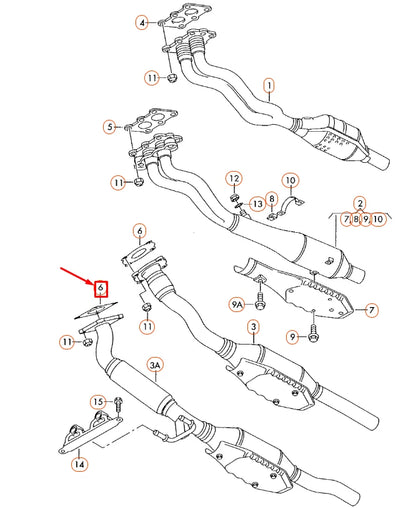 NEW VOLKSWAGEN BEETLE 9C EXHAUST PIPER GASKET SEAL 1J0253115L ORIGINAL