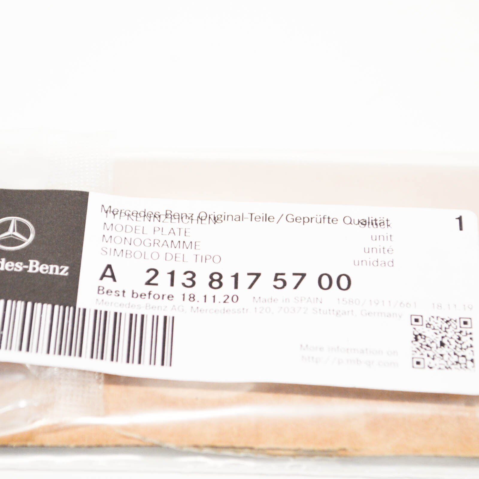 NEW MERCEDES-BENZ E-CLASS W213 REAR EMBLEM BADGE A2138175700 ORIGINAL