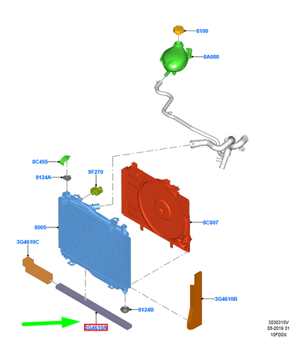 new ford puma energy absorbing foam pad 2170559 original