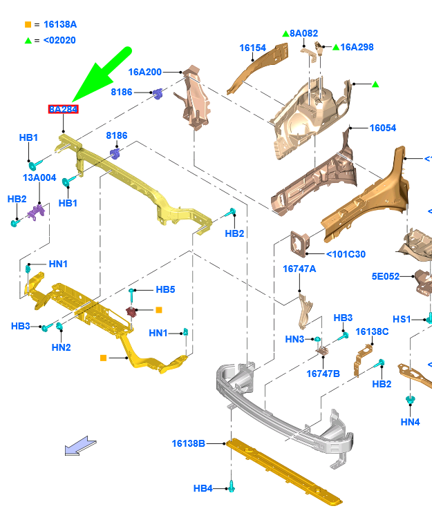 new ford edge mk2 front body system reiforcement 2256860 kt4b-8b041-ab original