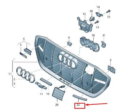 NEW AUDI E-TRON GEN RIGHT RADIATOR GRILLE COVER 4KE8539923DA