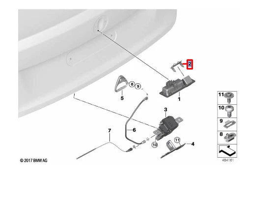 NEW BMW 2 COUPE F22 F87 REAR VIEW CAMERA COVER 51247463164 ORIGINAL