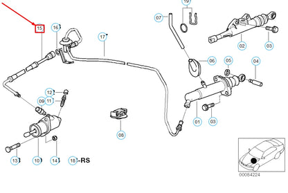 NEW BMW 5 E39 CLUTCH CONTROL PIPE 21521163839 1163839 ORIGINAL