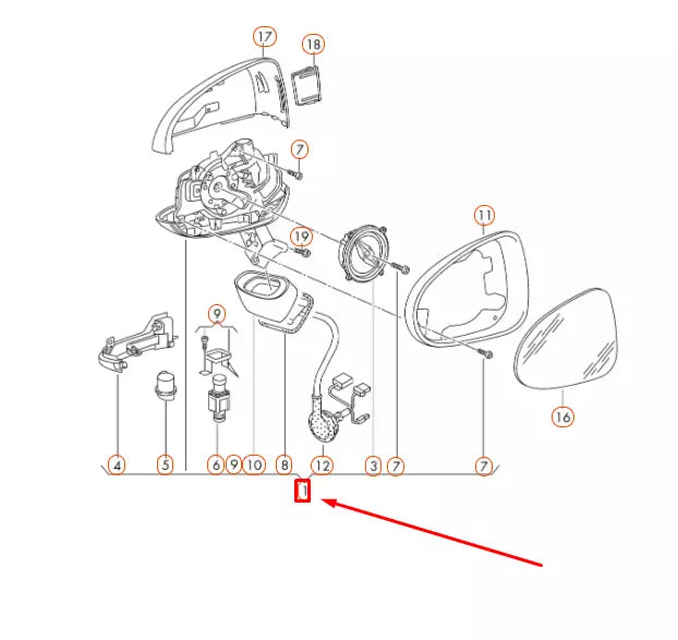 NEW VW TOUAREG 7P EXTERIOR RIGHT SIDE MIRROR LHD 7P6857508A9B9 ORIGINAL