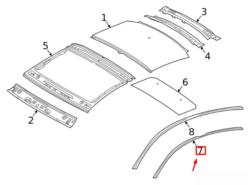 NEW VOLKSWAGEN ARTEON 3H7 RIGHT ROOF FRAME SEAL 3G8854544D