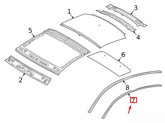 NEW VOLKSWAGEN ARTEON 3H7 RIGHT ROOF FRAME SEAL 3G8854544D