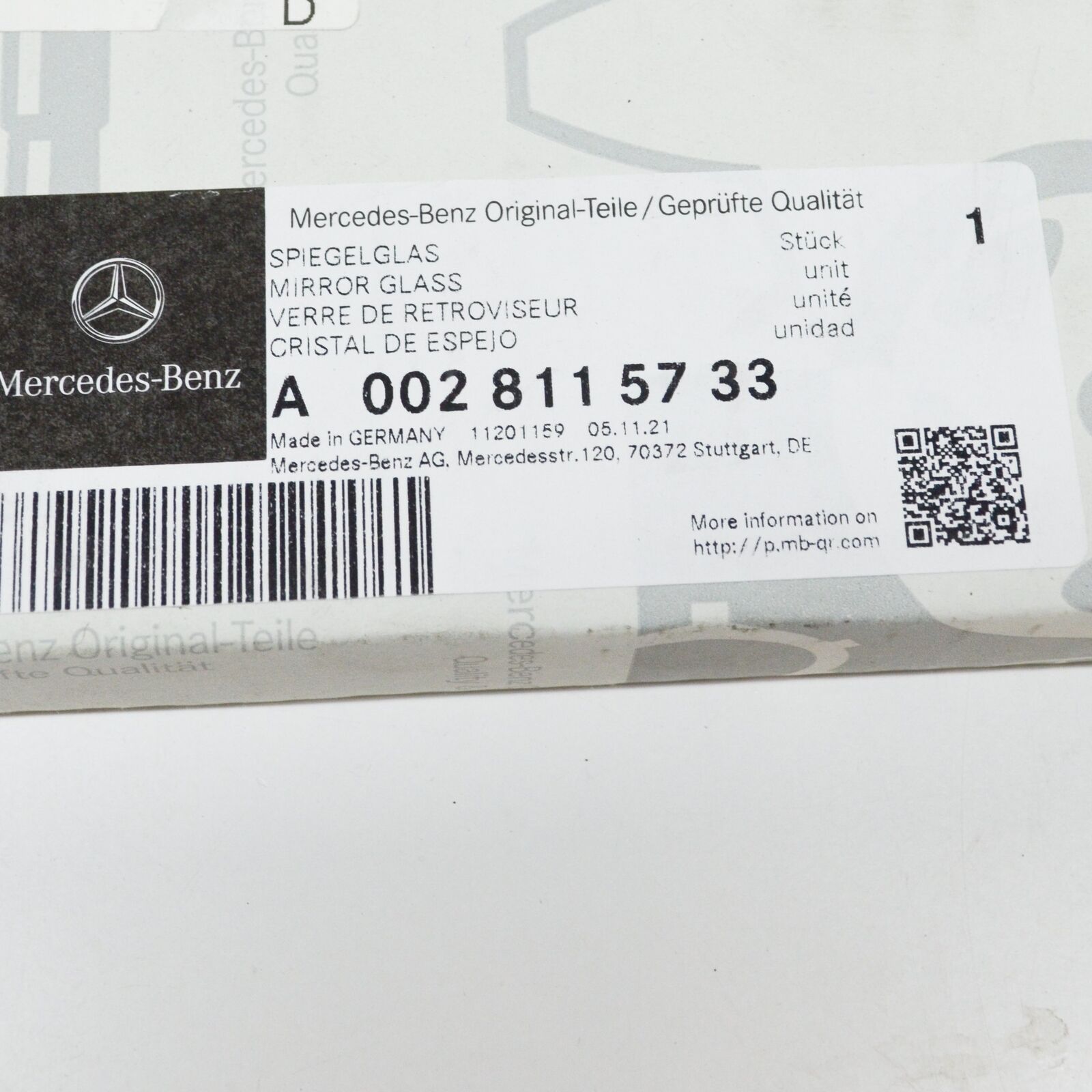 NEW MB SPRINTER 906 FRONT RIGHT DOOR MIRROR TOP GLASS A0028115733 ORIGINAL