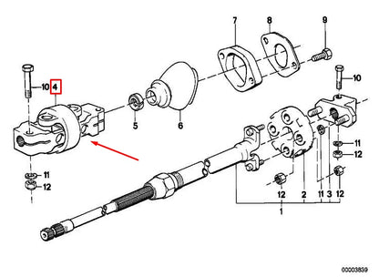 NEW BMW 3 E46 STEERING SWIVEL JOINT WITH UNIVERSAL JOINT 32306761571 ORIGINAL
