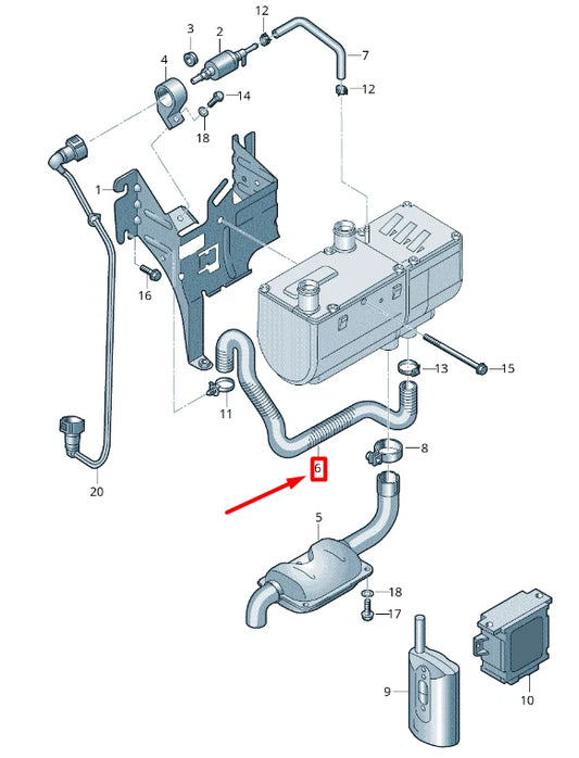 NEW VOLKSWAGEN CRAFTER 2F MK1 AUXILIARY HEATER INTAKE HOSE 2E1819895R