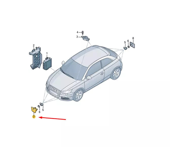 NEW AUDI A1 8X FRONT LEFT INNER PART SENSOR BRACKET 8XA919289A ORIGINAL
