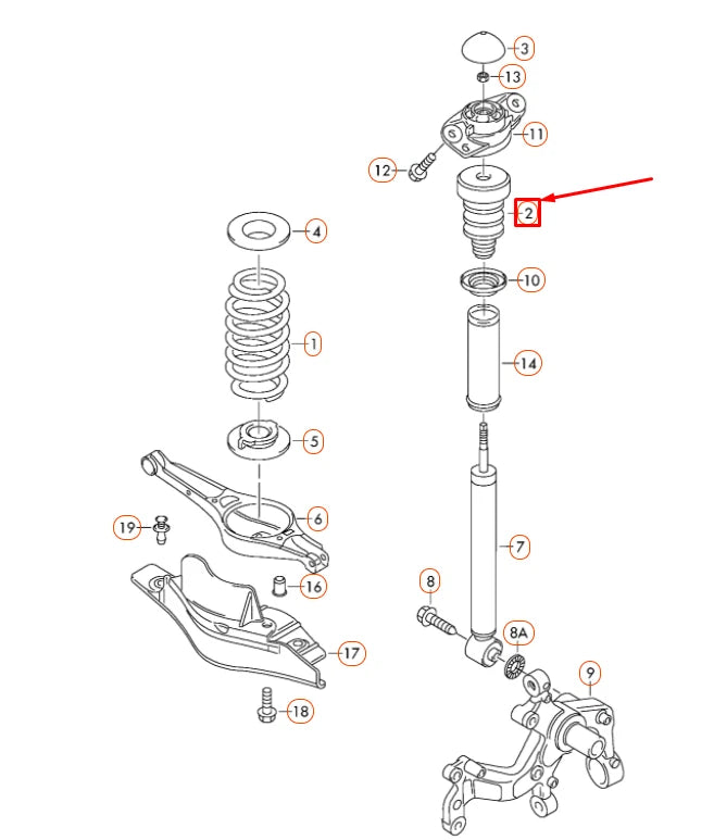 NEW VOLKSWAGEN EOS REAR SHOCK ABSORBER STOP BUFFER 1K0511353M ORIGINAL