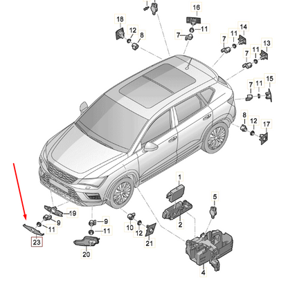 new seat ateca kh7 front left center bumper pdc sensor cover 575919267g9b9