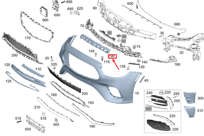 new mercedes-benz e c238 front bumper center basic carrier a2388854201 original