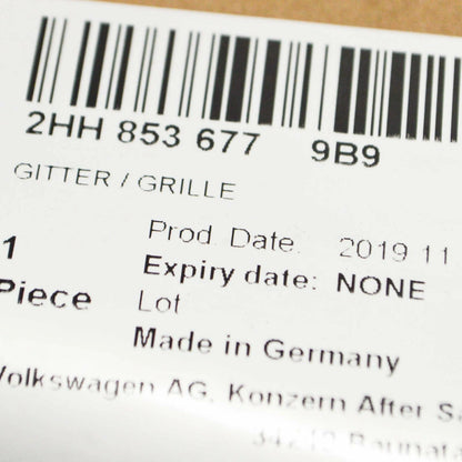 NEW VOLKSWAGEN AMAROK 2H FRONT BUMPER LOWER GRILLE 2HH8536779B9 2014