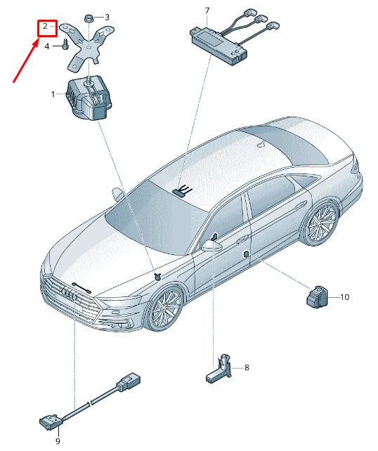 NEW AUDI A8 4N ELECTRONIC SIREN RETAINER RHD 4N2951285