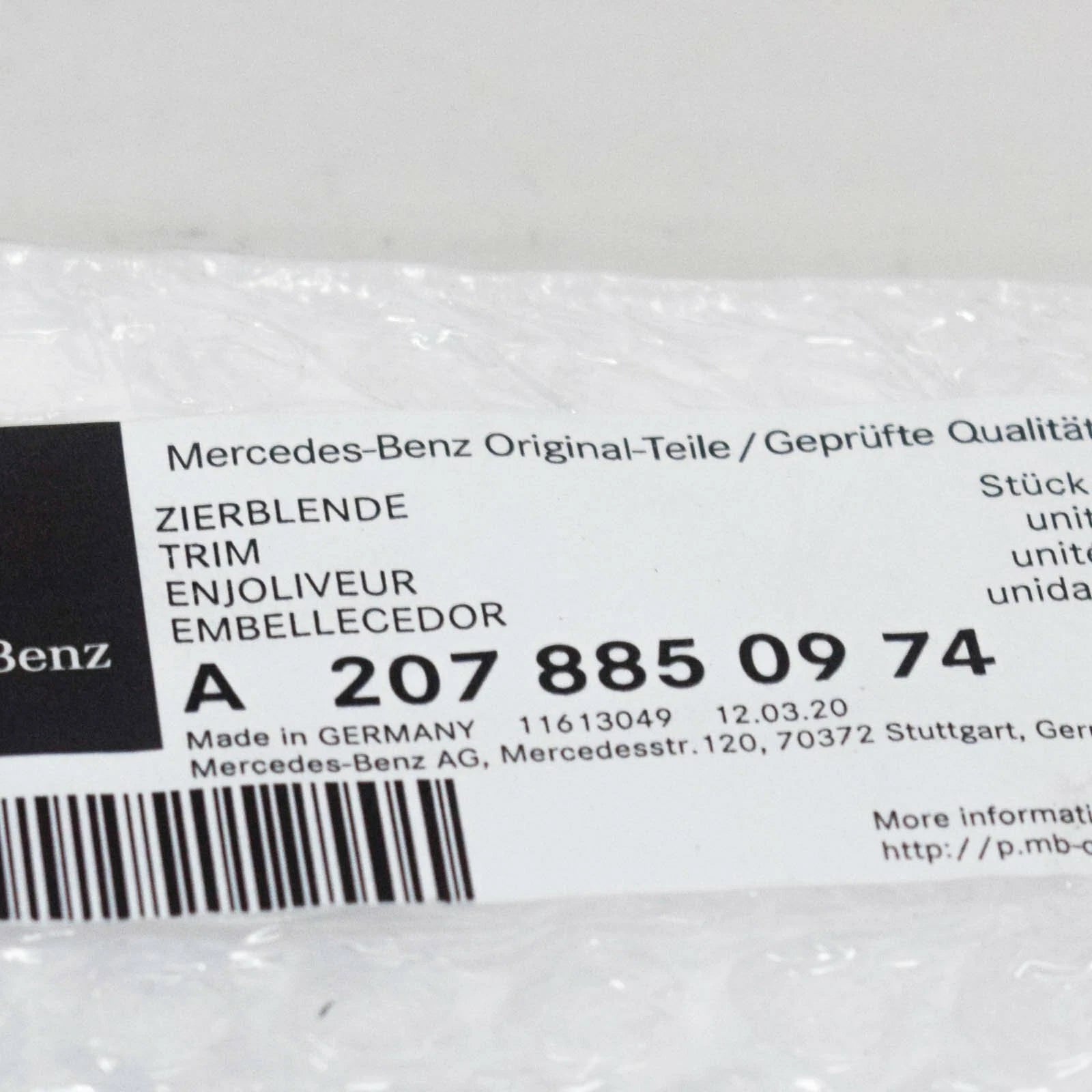 NEW MERCEDES-BENZ E-CLASS COUPE C207 FRONT BUMPER LOWER TRIM A2078850974