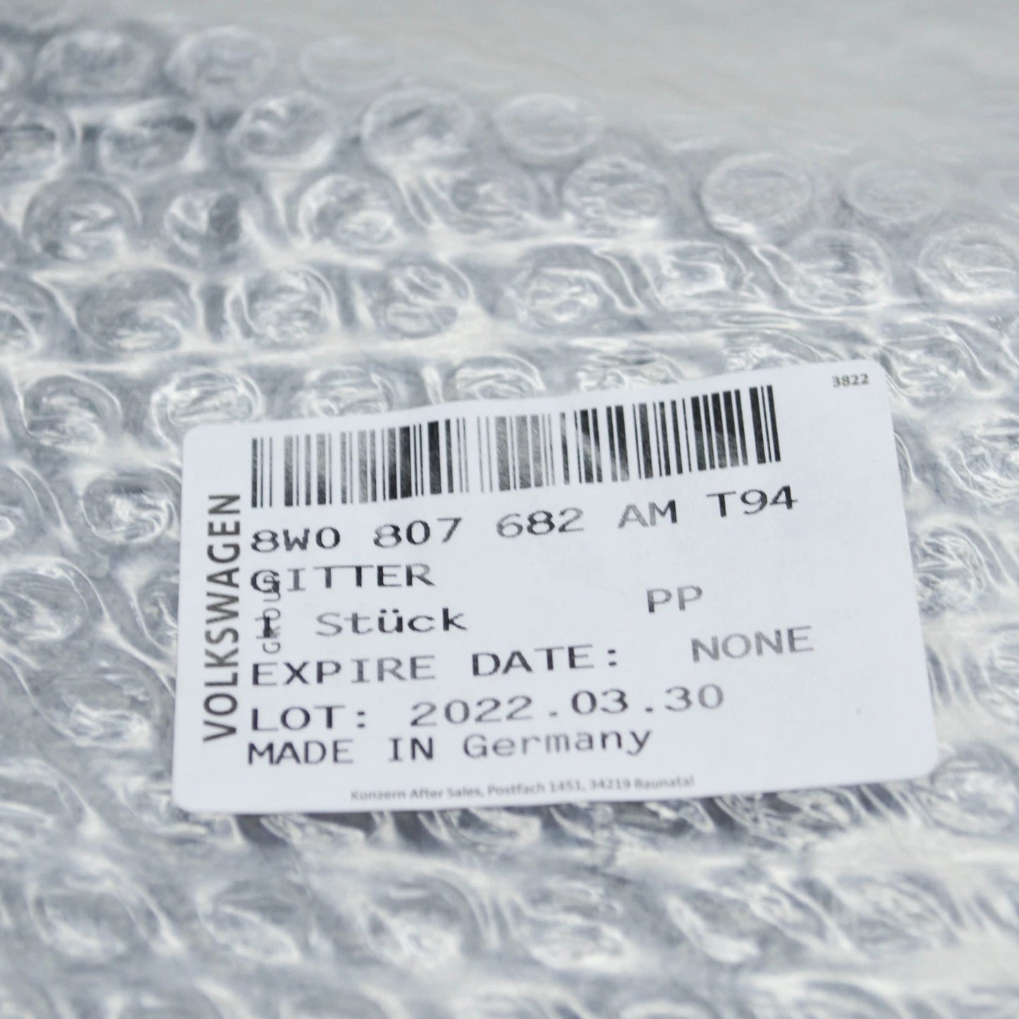 NEW AUDI A4 AVANT B9 FRONT RIGHT BUMPER GRILLE 8W0807682AMT94