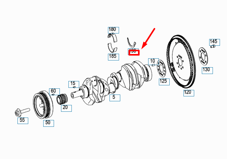 NEW MERCEDES-BENZ ML W164 ENGINE CRANKSHAFT THRUST PLATE A1560330262 ORIGINAL