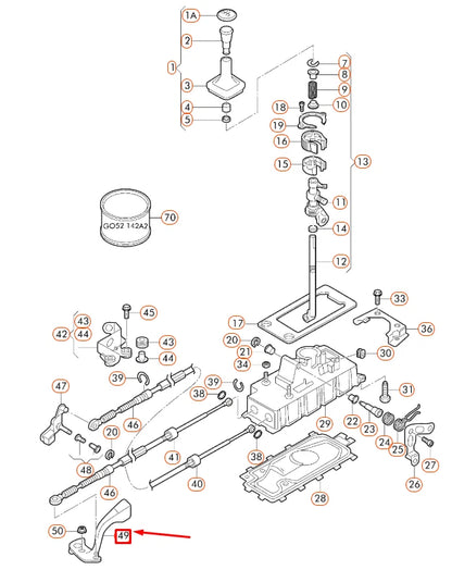 NEW VOLKSWAGEN BEETLE 9C FRONT GEARSHIFT LEVER 1J0711051Q