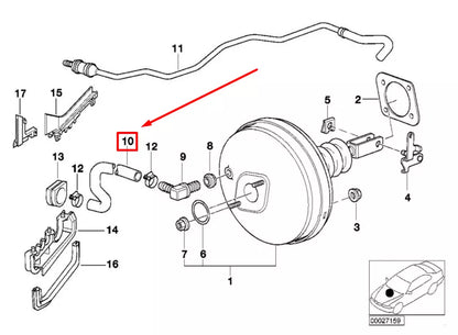 NEW BMW 7 E38 BRAKE BOOSTER VACUUM HOSE 34331166140 1166140 ORIGINAL