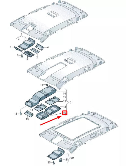 NEW VW TIGUAN AD MK2 ROOF CONSOLE STORAGE COMPARTMENR 5TA858338A82V
