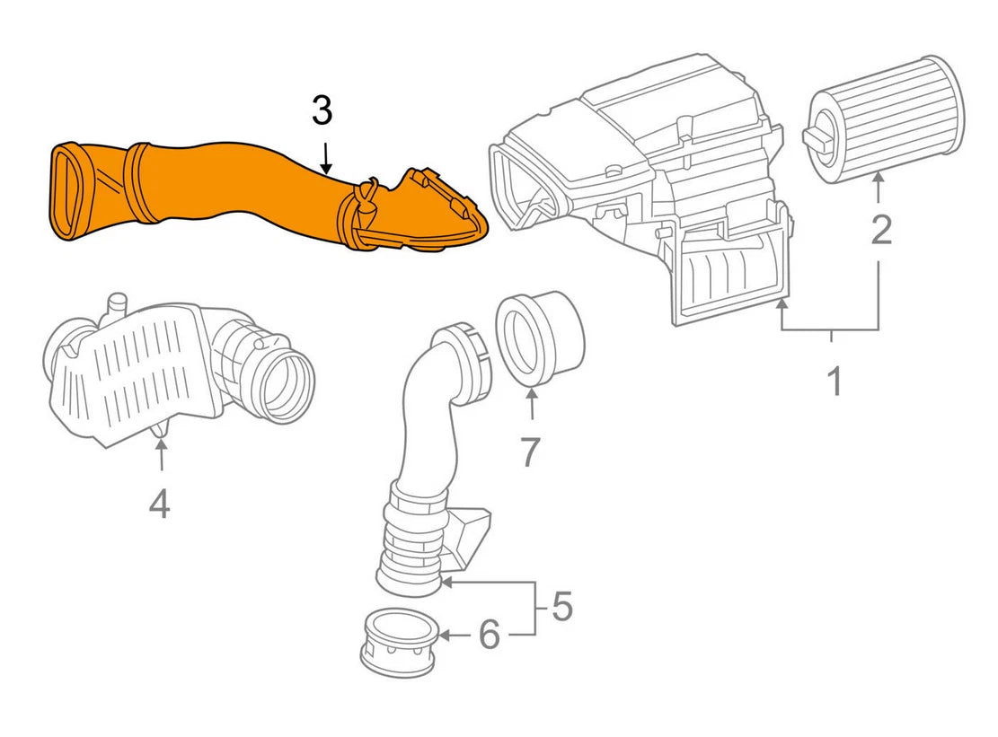 NEW MERCEDES-BENZ C-CLASS W203 AIR INTAKE HOSE A2710900382 2005 ORIGINAL