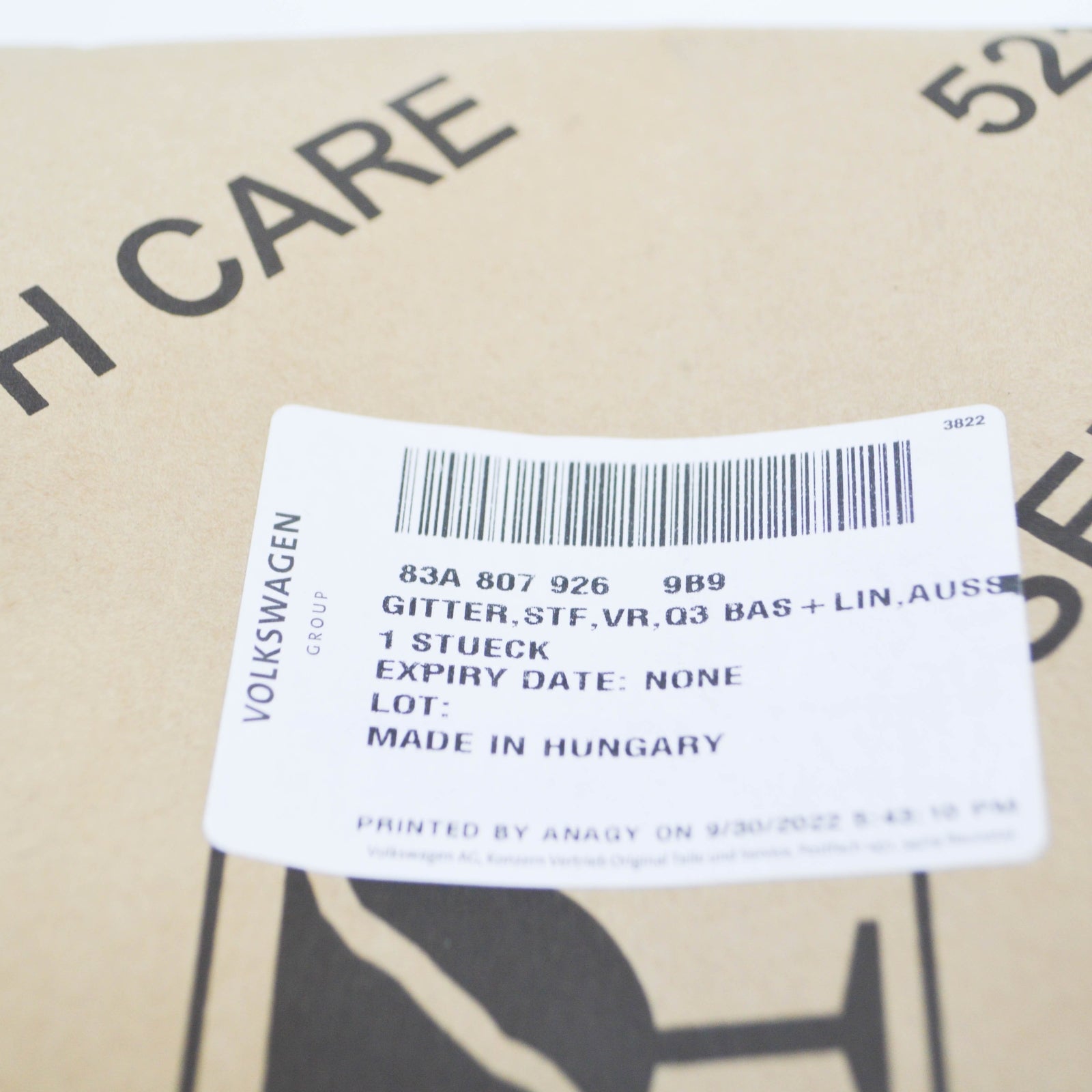 NEW AUDI Q3 F3 FRONT BUMPER GRILLE RIGHT 83A8079269B9 ORIGINAL