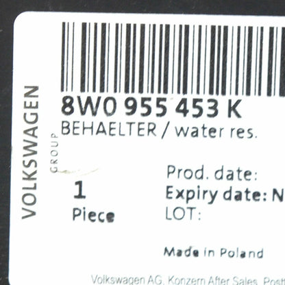 NEW AUDI A4 AVANT B9 WINDSHIELD WASHER RESERVOIR TANK 8W0955453K