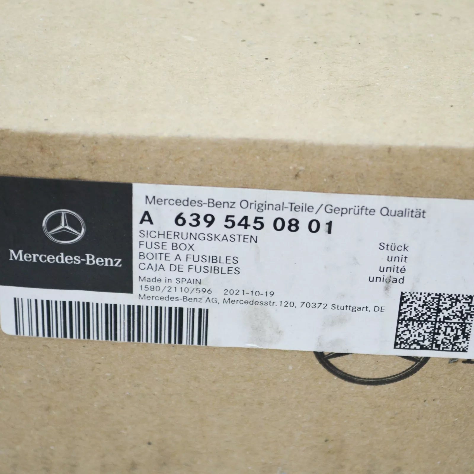 NEW MERCEDES-BENZ VITO W639 FUSE BOX A6395450801 ORIGINAL