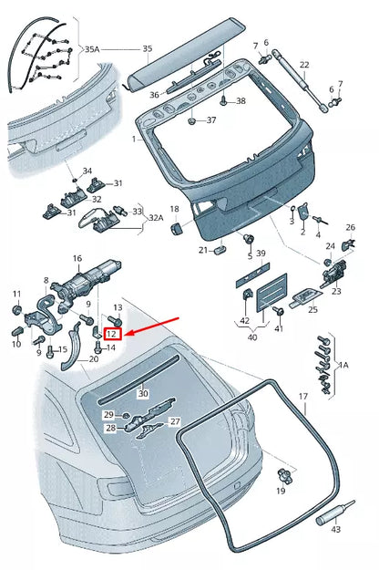 NEW AUDI Q7 4M TAILGATE PULL DOWN MOTOR BRACKET 4M0827603
