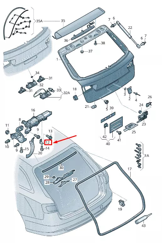 NEW AUDI Q7 4M TAILGATE PULL DOWN MOTOR BRACKET 4M0827603